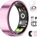 Smart Ring for Women & Men, Health Tracker Ring with Heart Rate, Blood Oxygen,Blood Pressure, IP68 Waterproof Fitness Ring, Sleep Tracker for iPhone and Android, No APP Fee (Lavender Pink, 10#)