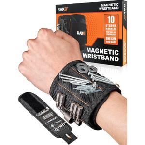 RAK Magnetic Wristband for Tools - Premium Tool Belt for Holding Screws Nails with Powerful Magnets, Birthday Gifts for Men, Cool Gadgets Stuff Gifts for Dad, Husband, Grandpa, Handyman, Him