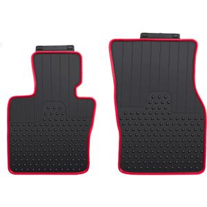 Car Floor Mats Custom Fit for Mini Cooper F55 Hardtop 4 Door, F56 Hardtop 2 Door & F57 Convertible Black Red Rubber All Weather Protection Auto Floor Liners(Set of 2 Front Mats)