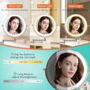 5000mAh Rechargeable Wall Mounted Lighted Makeup Vanity Mirror, Double Sided 1X 30X Magnifying Bathroom Mirror, 3 Color Lighting, Touch Screen Dimming, Extended Arm 360 Rotation Shaving Mirror