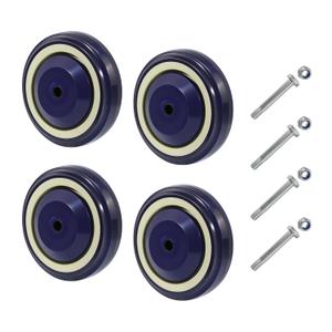 4" Casters Polyurethane Shopping Cart Wheels Replacement Set of 4 Wheels for Cart Furniture Loading Capacity 1200lbs Total