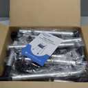 Folding Walker with Basket and Glide Skis, 5" Wheels Lightweight Walkers for Seniors and Adults, Supports Up to 350 Pounds, Adjustable Height, Compact Standard Walker