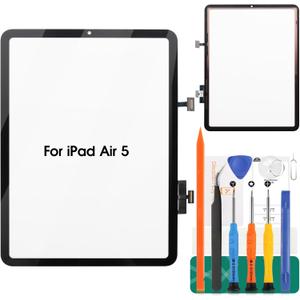 for iPad Air 5 Touch Screen Replacement for iPad Air 5 2022 Digitizer Sensor for A2589, A2591 Touch Digitizer Panel Glass Repair Parts Kits(No LCD)