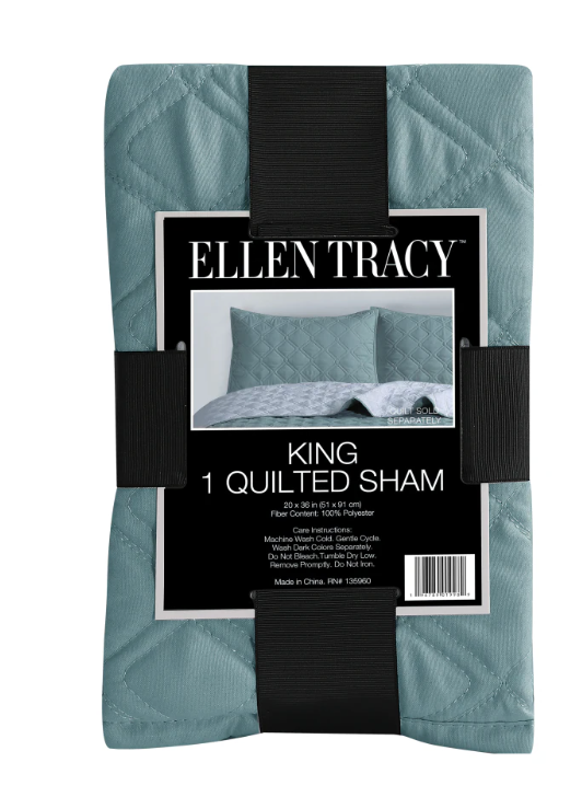 ELLEN TRACY King Quilt Green 104 X 90 In (264 X 228 cm)