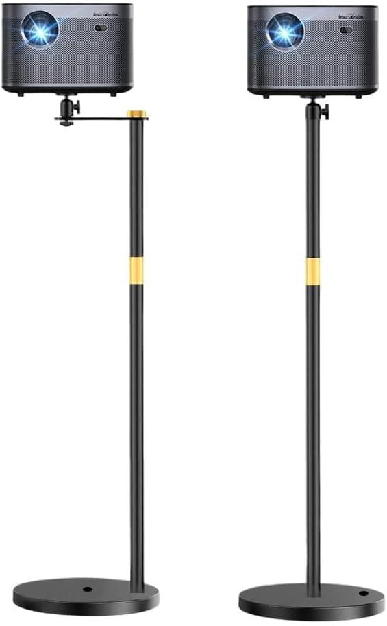 Projector Stand, 360 Swivel, Sofa Against Wall Hidden Stand, Height Adjustable, Mini Ceiling Wall Mount Projector Mount Bracket, Compatible with Home Office Video Vlog DVR Camera