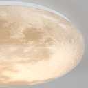 Flush Mount Fixture Ceiling Light 15" 3D Moon Surface 5CCT Adjustable 30W LED for Bedroom, Nursery