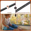 Sliding Door Security Bar, 17.1-51" Adjustable Lock Bar with Rubber Tips, 1.25" Thickened Metal for Sliding Window & Door, Black, Fortify Your Home Entry Points