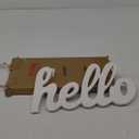 Rustic Distressed White Wooden Hello Sign for Home Decor 14", Wall Hanging Hello Door Sign, Handmade Outdoor Welcome Signs for Porch, Farmhosue Christmas Signs for Shelf Living Room