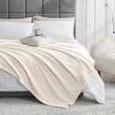 Hansleep Fleece King Size Blanket for Bed Beige, Super Soft Flannel Fuzzy Plush Cozy Blanket for All Seasons, Beige, King 90x108 Inches