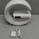 LeeNabao Smart LED Table Lamp, 4-in-1 Wireless Charger, Night Light, Alarm Clock, and Bluetooth Speaker with App Control for Bedroom, Office, and Home Decor (White)