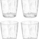 Uxcell 4Pcs Plastic Drinking Glasses, 7.1oz Unbreakable Drinking Cups Reusable Stackable Water Tumblers for Home Office Outdoors Beer Cocktail Water Juice Whiskey, Transparent