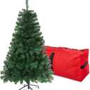 5FT Green Christmas Tree Small Artificial Spruce 600 PVC Branch Metal Stand