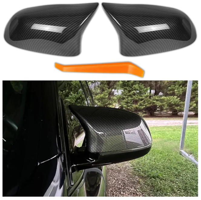 M Style Car Side Mirror Covers Caps Replacement for 2013-2018 BMW X5 F15 X3 F25(LCL) X4 F26 M40i X6 F16 Exterior Carbon Fiber Accessories Tuning Body Parts & Trim (Left-Right)