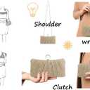 EROUGE Women Evening Clutch Purses Rhinestone Wedding Clutch Evening Handbag for Formal (Gold)