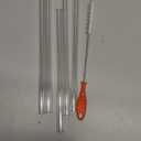 5 Reusable Borosilicate Glass Straws And Brushes, Measuring 7 Inches X 8 Millimeters, Including 10 Straight Tubes And 2 Straws Brushes, For Juice, Coffee, And Cocktails