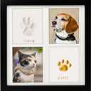 MYPAWLETS Paw Print Kit for Dog Cat,Large Pawprints Area,Pet Paw Print Impression Kit with Soft Clay, DIY Dog Print Kit,Pawprint Keepsake Frame for 1-2 Pets,Personalized Dog/Cat Gifts-Black