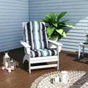PNP FKJP Adirondack Chair Cushions Set of 4, 44x19x4 Inch, Print | Outdoor Water Resistant Tufted Rocking Chair Cushion, High Back Soft Seat Pad with Ties for Patio Furniture Porch Garden