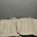 2 Pack Front Car Seat Cover Bottom Only Faux Leather, Anti-Slip Padded Seat Cushion, Full Wrap Seat Protector with Storage Function Fit 95% Cars, SUV, Pick-up Trucks (Beige)