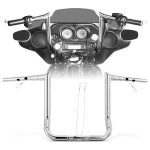 1 1/2 Inch 14" Rise 2024-up Street Glide Handlebar Ape Hangers, Chrome