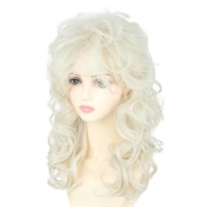 LeMarnia Women's Wigs 70s 80s Fashion Singer Wigs Platinum Blonde Long Curly Beehive Wigs for Halloween Costume Party Wig
