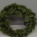 JOYIN 24'' Pre-Lit Christmas Wreath with Warm Lights, Large Lighted Christmas Wreaths for Front Door, Windows, Living Room, Xmas Indoor & Outdoor Holiday Decorations, Battery Operated