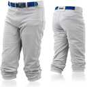 Franklin Sports Youth Baseball + Softball Pants - Knee High + Relaxed Fit Kids Baseball Pants - White, Black + Grey Pants (Small, Gray)