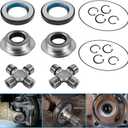 Front Axle Vaccum Knuckle Seal & Hub O-Ring & Dust Seals Kit With Driveshaft U-Joint Fit For Ford F250 F350 Super Duty With Dana Super 60 (2005 to 2019)