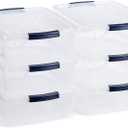 Rubbermaid Cleverstore 17 Qt Clear Storage Bins with Lids, 6-Pack, Stackable, BPA-Free, Made in USA