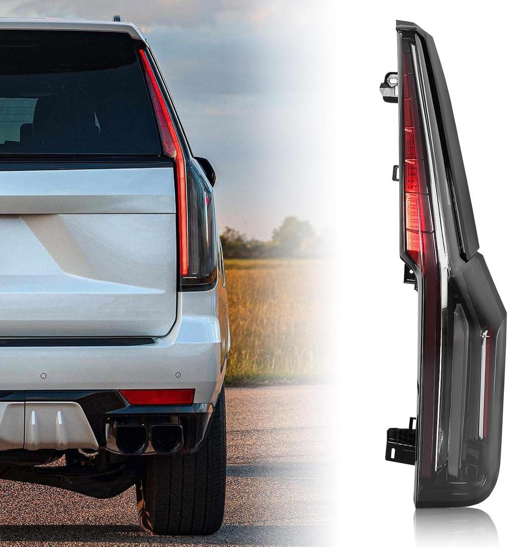 Huray Right LED Tail Light Fit for Cadillac Escalade ESV 2021-2024 RH Taillight Rear Brake Lamp Assembly OE Style Accessory Replacement for 87866703 84989488 (Passenger Side)