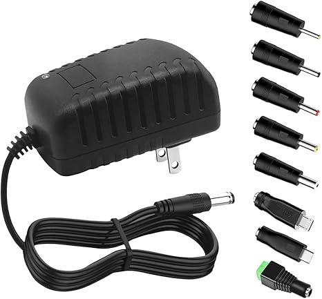5V 1A Power Supply 5W AC/DC Wall Adapter 100240V 50/60Hz to DC 5V Universal Power Cord 5 Volt 1 Amp Power Adapter with 5.5x2.5mm Plug and 8 Replaceable Tips