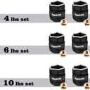 Henkelion 1 Pair 20 Lbs Adjustable Ankle Weights for Women Men Kids, Strength Training Wrist and Ankle Weights Set for Gym, Fitness Workout, Running, Lifting Exercise Leg Weights - Each 10 Lbs Black