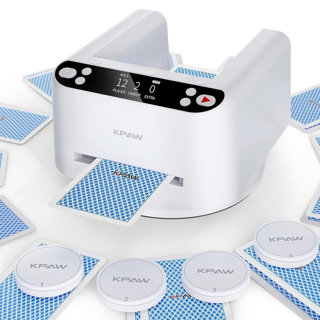 Ace 5 Automatic Card Dealer, Card Dealer Machine - Connect 8 Wireless Remotes, Preset Gameplay, Shuffling-Free by Random Dealing, Adjustable Dealing Distance