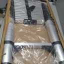 BOCOM 14.5 FT Aluminum Telescoping Ladder, Lightweight Multi-Purpose Collapsible Extension with 2 Triangle Stabilizers, Heavy Duty 330 lbs Max Capacity, Ideal for Home, RV, and Outdoor Work Silver