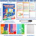 Magnetic Fraction Manipulatives for Kids, Fraction Tiles & Circles Educational Learning Set, Magnetic Fraction with Dry-Erase Practice, Homeschool & Classroom Math Teaching Tool for Elementary Math