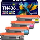 TN436 Toner Cartridge Set 4 Pack(with chip) Compatible Replacement for Brother tn436bk tn433 tn431 tn 436bk Toner for MFC-L8900CDW HL-L8360CDW HL-L8260CDW MFC-L8610CDW Prints