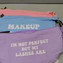6 Pack Small Cosmetic Canvas Makeup Bags for Women with Zipper, 3 Colors and Designs (8 x 4 x 6 In) (Blue, Pink, Purple)