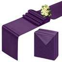 BDDC Purple Table Runner 12x108 Inch - 8 Pack Satin Table Runners, Smooth Table Runner for Party Wedding Banquets Birthday
