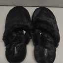 Snug Leaves Women's Fuzzy Scuff Slippers Soft Comfy Memory Foam Non-slip Indoor House Shoes (9-10, Black)