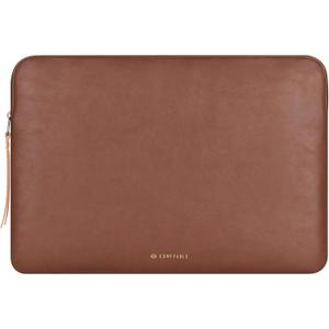 Comfyable Slim Protective Laptop Sleeve Compatible with 13/13.3/14 Inch MacBook Air & MacBook Pro, Mac Travel Case, Laptop Pouch, Slim PU Leather Cover M5/M4/M3/M2/M1 2025-2021, Brown