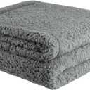 furrybaby Dog Blanket Soft Dog Blankets for Large Dogs Puppy Essentials Washable Sherpa Fleece Cat Blanket 32x40 Inches for Bed Furniture Couch Sofa (Medium, Grey) (32x40in (pack of 1))