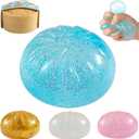 Glitter Dumpling Squishy, Viral Squishy Dumpling Mystery Box, Bao Bun Squeeze Toy,Stress Relief Fidget Toys (Blue)