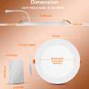 CLOUDY BAY [6 Pack] 8 Inch 5CCT LED Recessed Ceiling Light with Night Light,2700K/3000K/3500K/4000K/5000K Selectable, 18W 1600LM, Ultra-Thin Recessed Lighting,Dimmable Canless Downlight