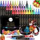 72 Colors Acrylic Paint Pens, 36 Pack Dual Tip Acrylic Paint Pens Markers for Rock Painting, Wood, Stone, Canvas, Ceramic, Glass Surfaces, DIY Crafting & Art Supplies