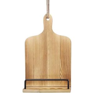 For Cookbook Stand for Kitchen Counter Adjustable iPad Tablet Recipe Holder Rustic Wood Cutting Board Style in Brown