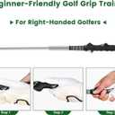 Retractable Golf Swing Training Aid, Golf Grip Trainer and Right-Handed Golf Training Aid for Chipping Hitting, Portable Grip Trainer with Click Feedback