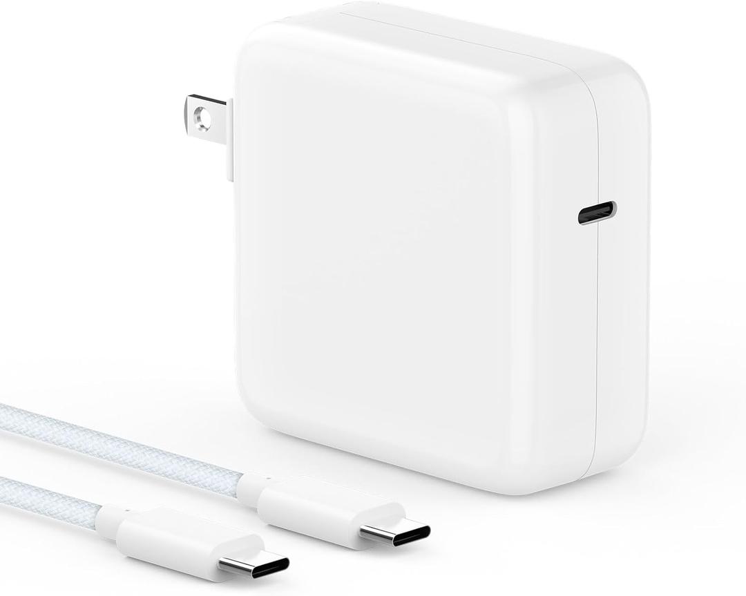 Charger for MacBook Pro 16 14 inch MacBook Air 15 13 inch 2025 2024 2023 2022 2021 2020 2019 M4 M3 M2 M1, Super Compact 100W USB C Laptop Power Adapter, 6.6FT USB-C Braided Cable, Original Quality