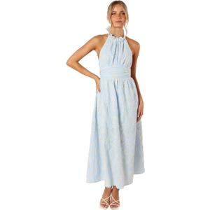 Petal & Pup Women's Taila Halterneck Midi Dress (Blue) Size 4