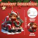 2 x Funny Christmas Ornaments 2025, Highland Cow Christmas Decoration,Cow Ornaments for Christmas Tree, Animal Xmas Keepsake Gift for Cow Lovers (Cow car)