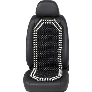Road Comforts Wood Beaded Seat Cover Back Massage Cushion for Stress Free - Keeps Back from Getting Sweaty While Driving 1PC (Black)