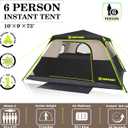 6 Person Instant Tent, Waterproof Pop Up Tents for Camping with Rainfly, 60 Seconds Easy Setup, Automatic Cabin Tent for Family Camping with Expandable Carry Bag & Upgraded Ventilation